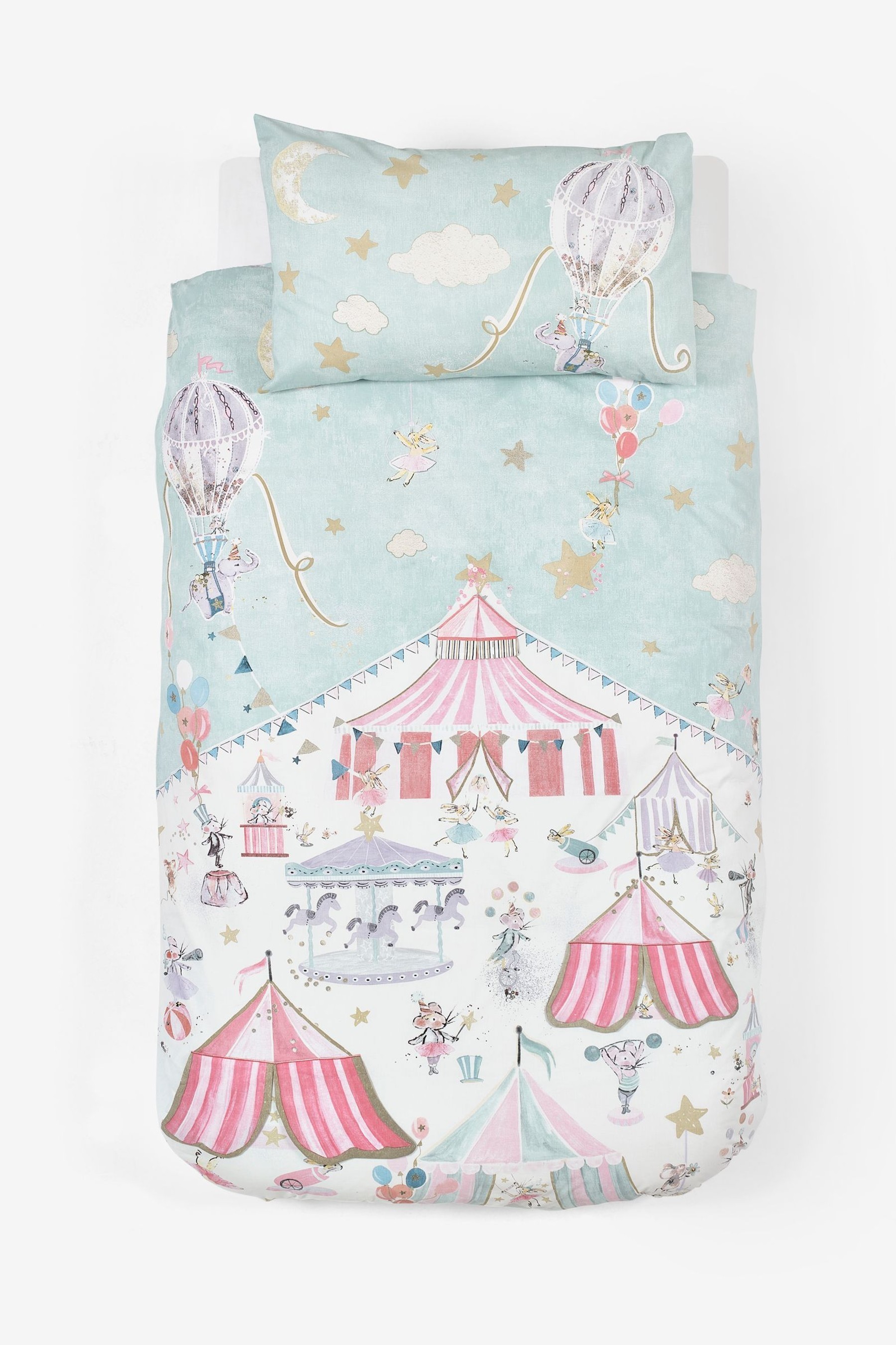 Lift The Flap Funfair Animals Duvet Cover and Pillowcase Set