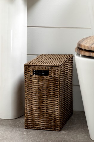 Plastic Wicker Storage Slimline Box