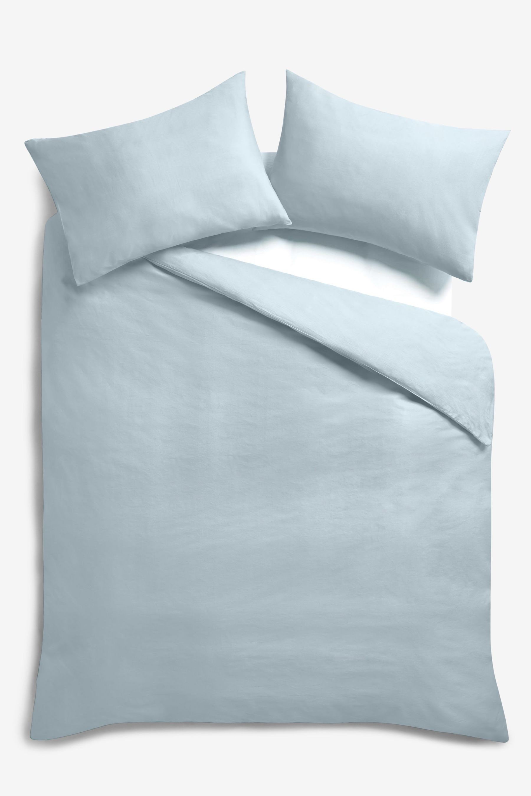 Cotton Rich Duvet Cover and Pillowcase Set Plain Percale