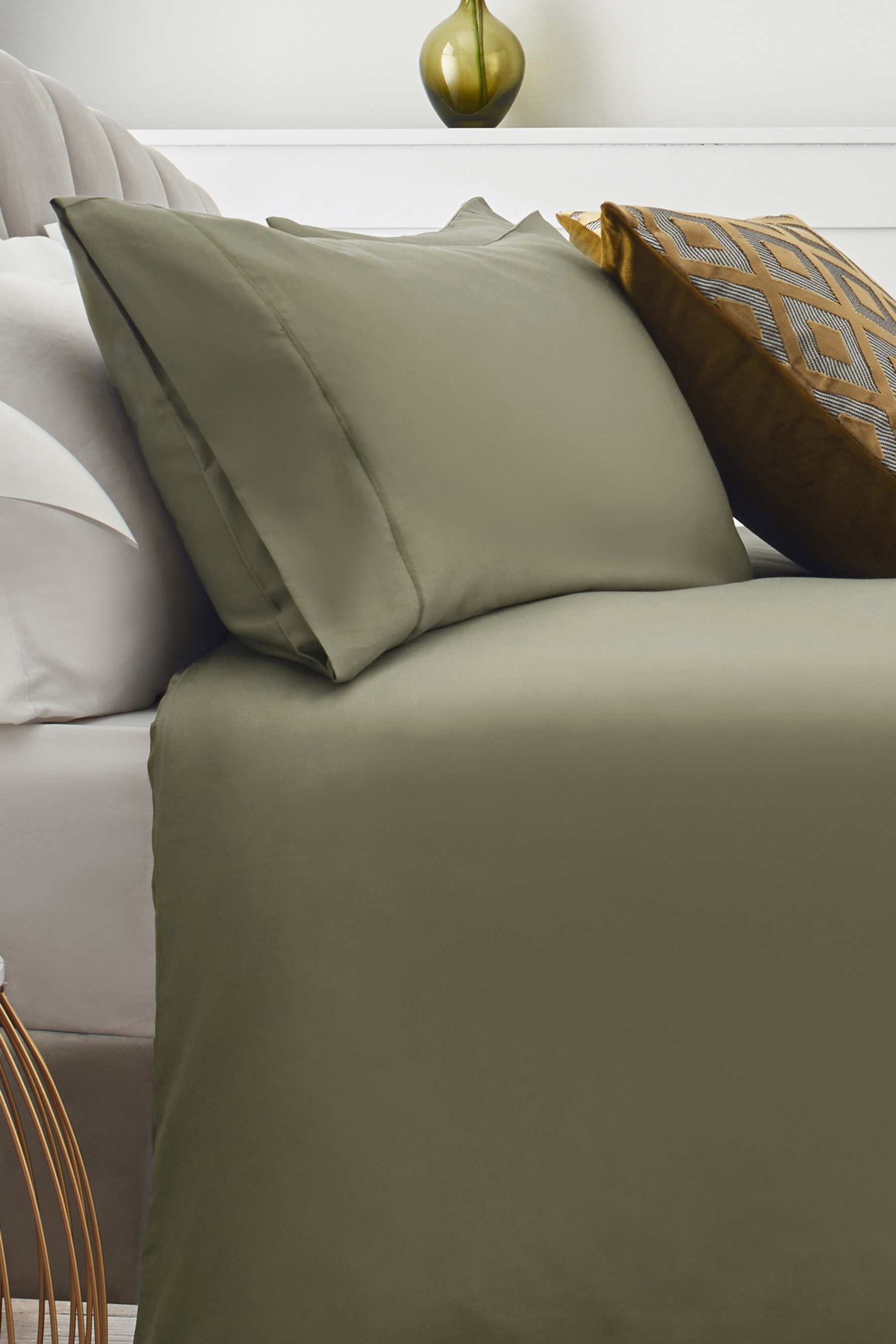 Collection Luxe 300 Thread Count 100% Cotton Sateen Duvet Cover And Pillowcase Set Satin Stitch