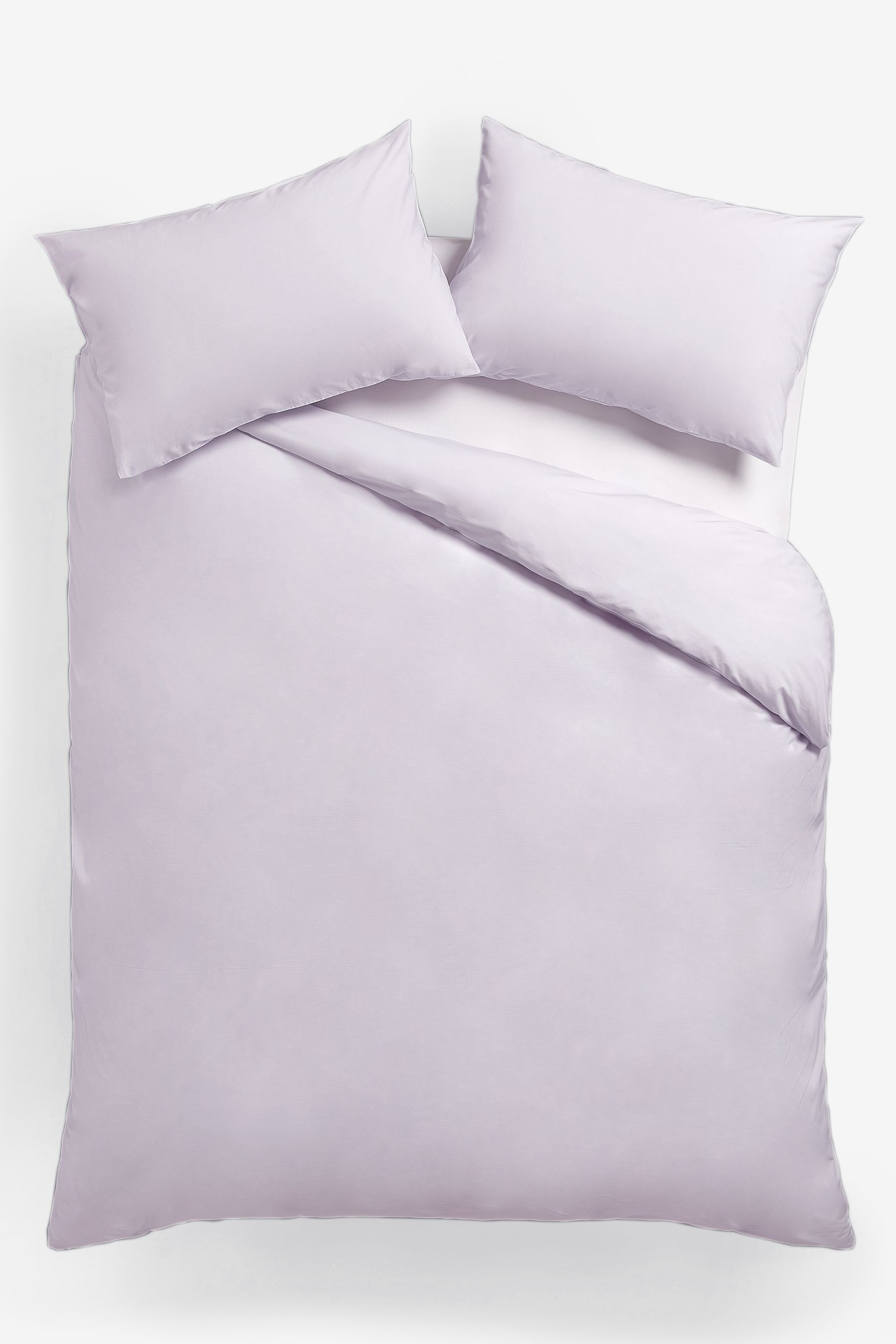 Cotton Rich Duvet Cover and Pillowcase Set Plain Percale