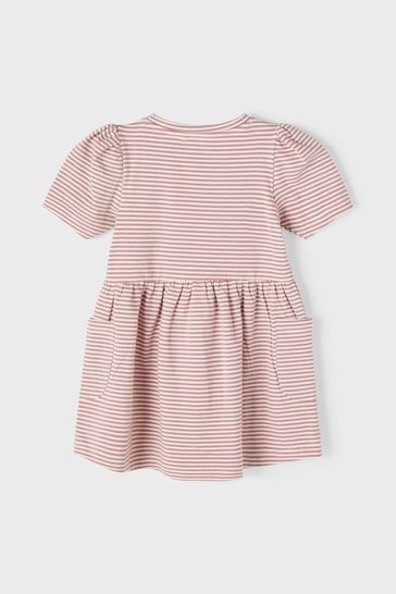 Name It Girls Printed Jersey Dress With Puff Sleeves