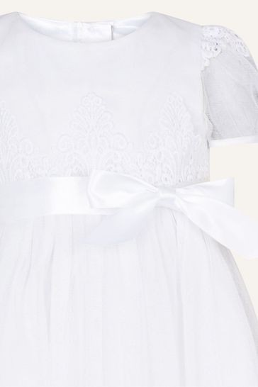 Monsoon White Nordic Lace Christening Dress