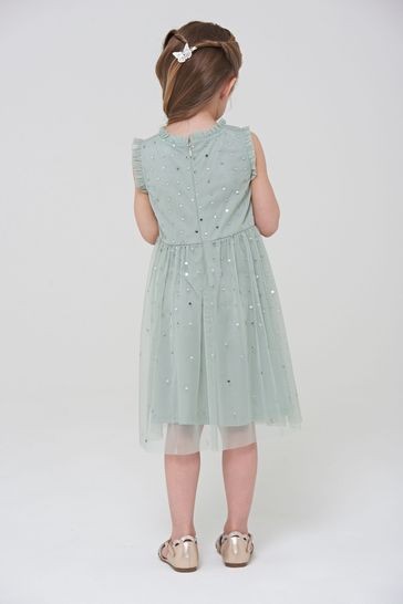 Amelia Rose Green Embellished Occasion Dress