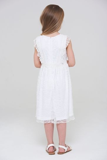 Amelia Rose Childrens White Lace Dress