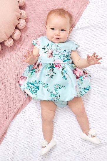 Lipsy Baby Scallop Scuba Dress With Matching Knicker