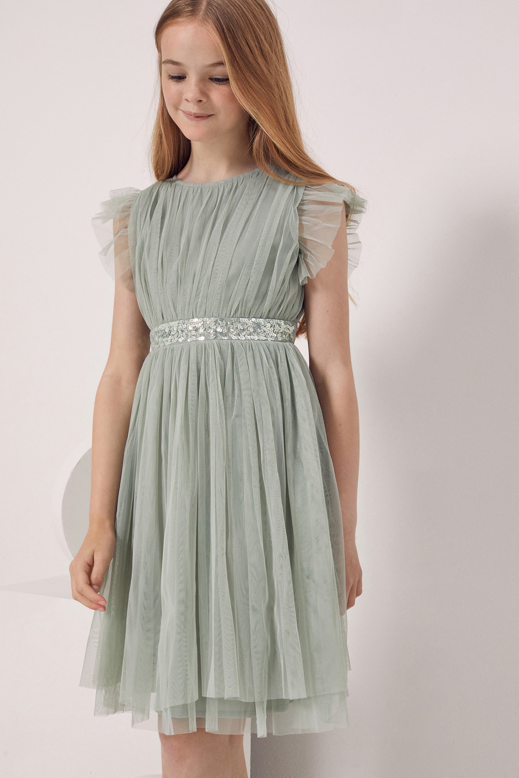 Maya Girl Embellished Waist Tulle Dress