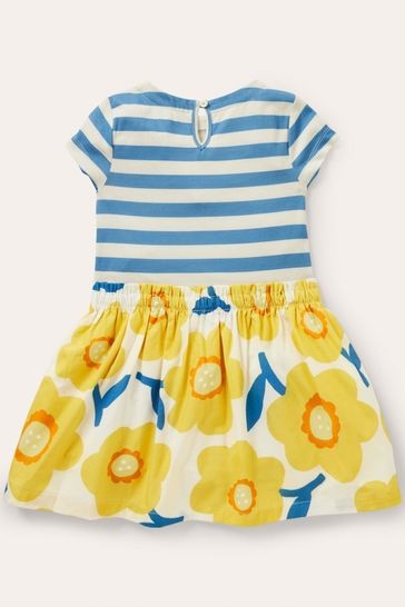 Boden Yellow Short-Sleeve Hotchpotch Dress