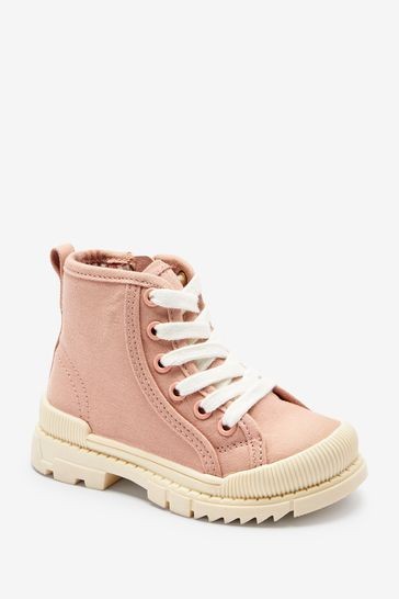 Canvas Lace-Up Boots