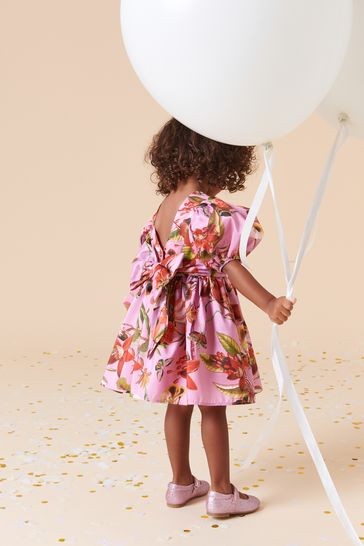 Floral Print Taffeta Dress (3mths-8yrs)