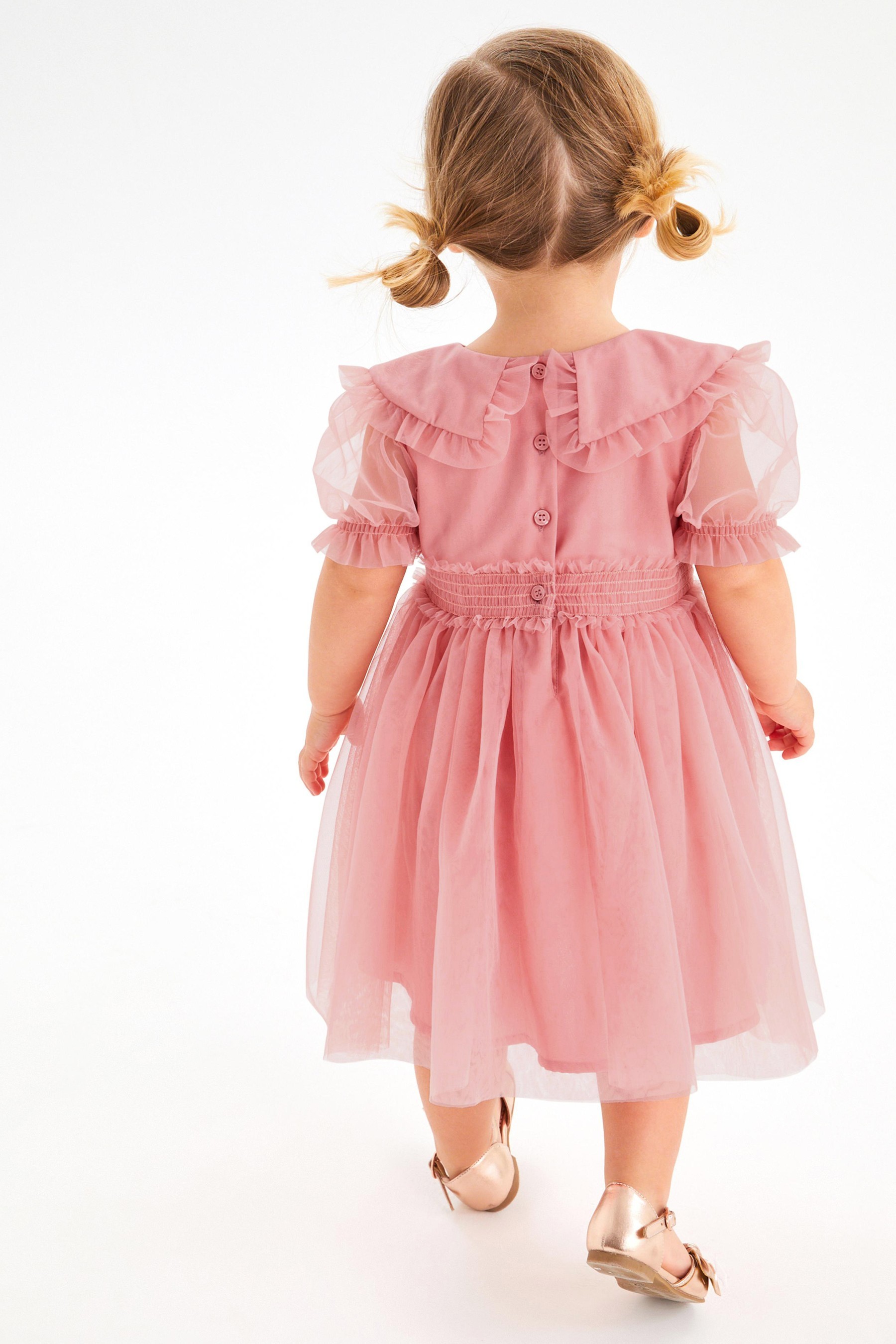 Embellished Mesh Collar Dress (3mths-8yrs)