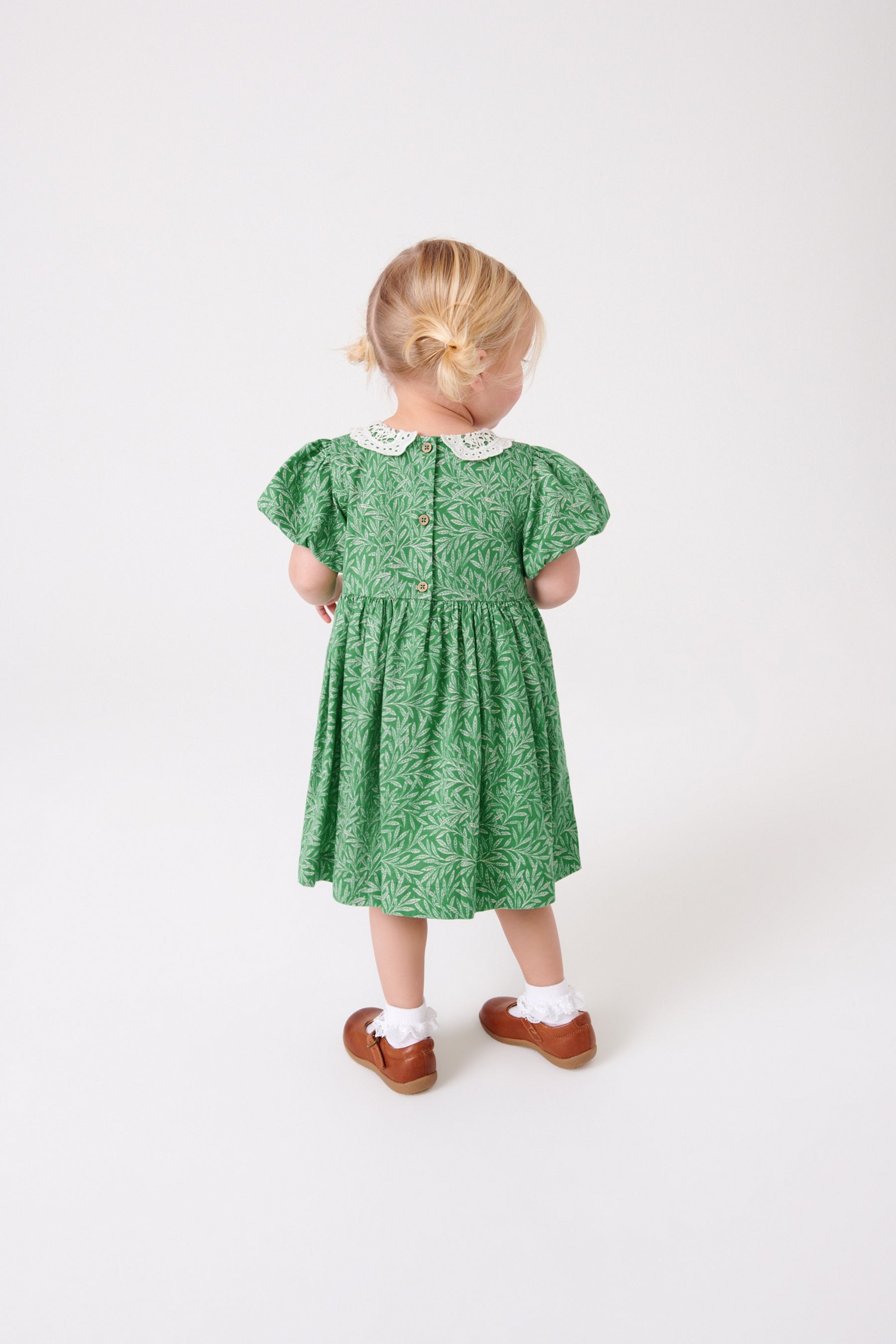 Lace Collar Shirred Cotton Dress (3mths-8yrs)