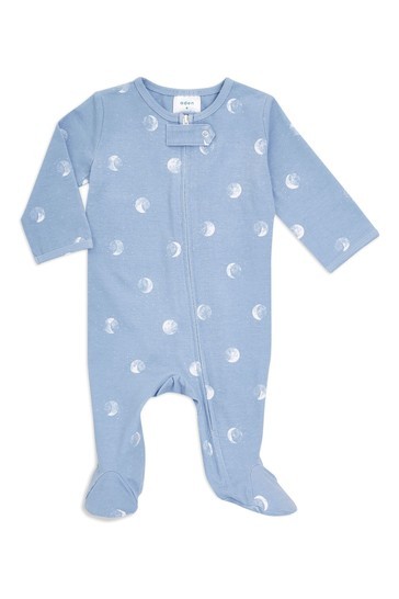 aden + anais Comfort Knit Blue Moon Footie Bodysuit