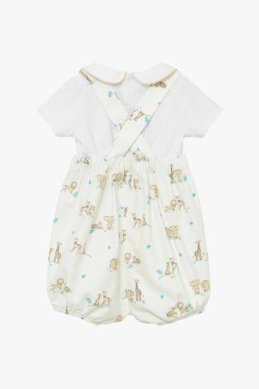 Trotters London Cream Augustus And Friends Little Romper