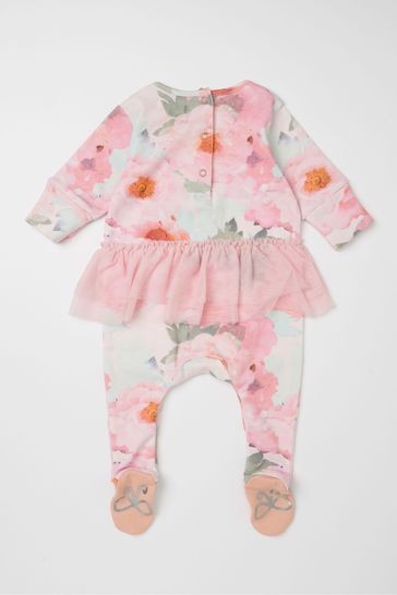 Angel & Rocket Pink Flora Tutu Onesie & Hat