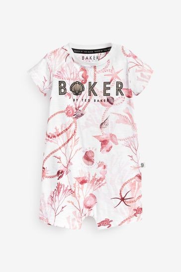 Baker by Ted Baker Printed Romper And Hat Set