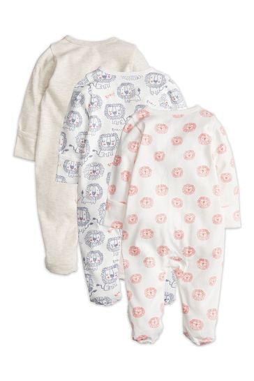 M&Co Grey Animal Sleepsuits Three Pack