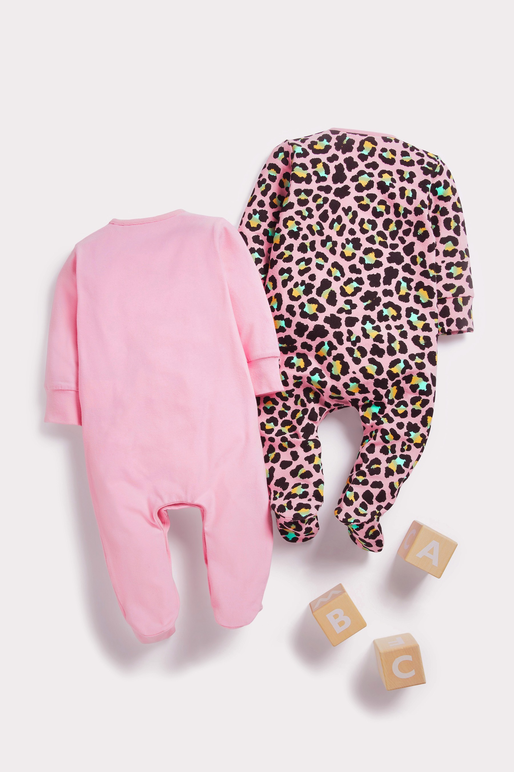 Hype. Baby Pink Animal Sleepsuit 2 Pack