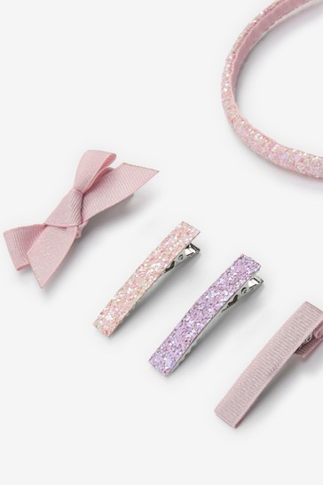 Occasion Hair Clips Glitter Hairband With Bow 4 Pack