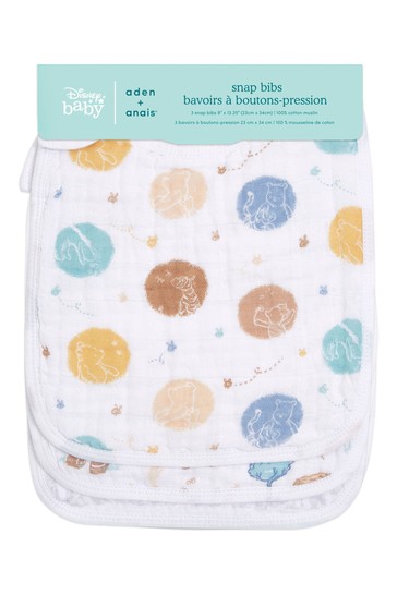 aden + anais Cotton Muslin Disney Baby Snap Bibs 3 Pack