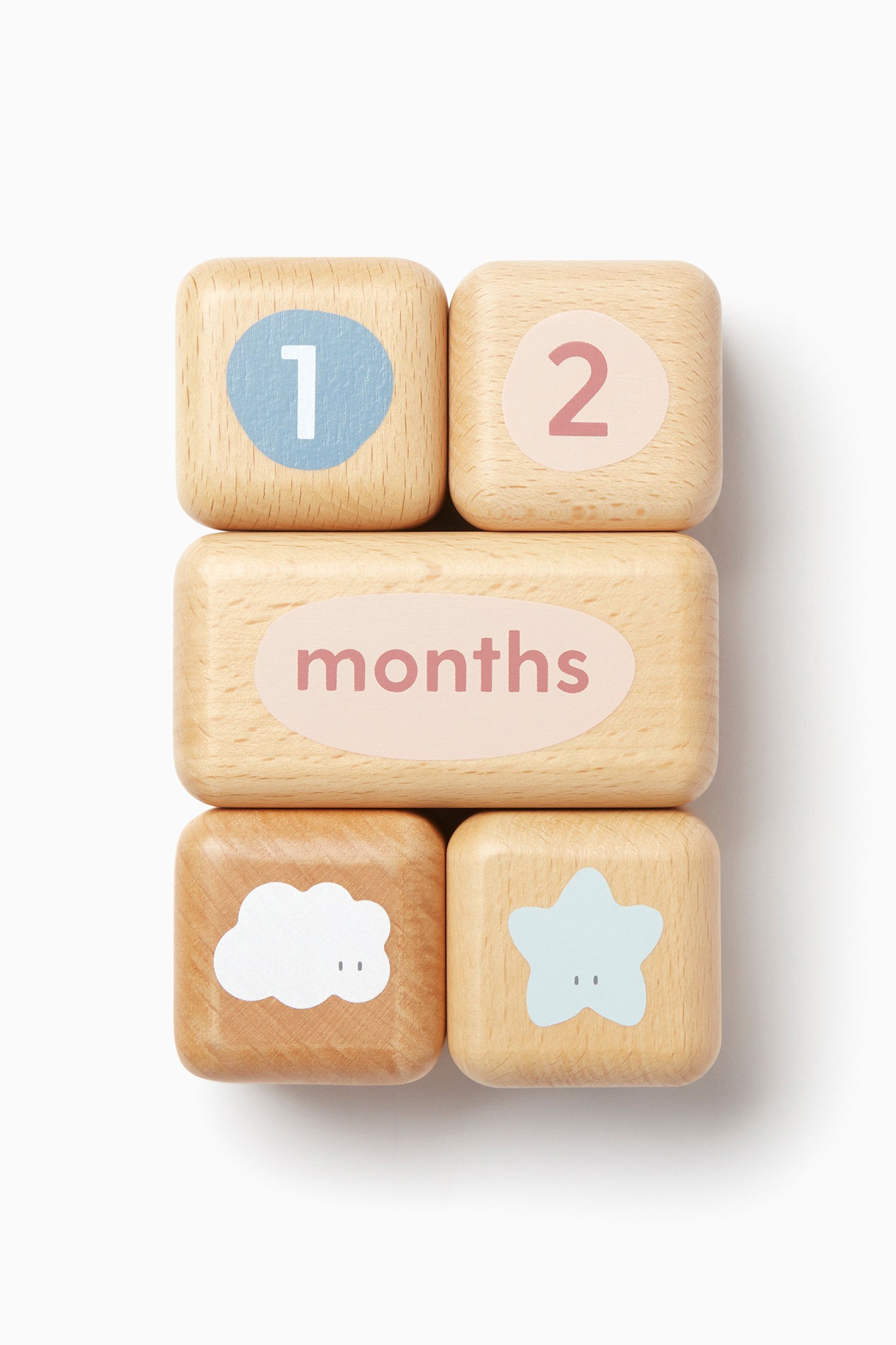 MORI Natural Wooden Sustainable Baby Milestone Blocks