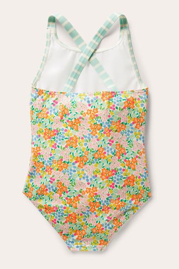 Boden Blue Hotchpotch Cross-back Swimsuit