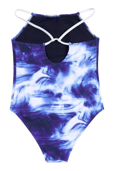 Juicy Couture Blue Marble Print Swimsuit