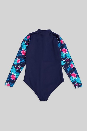 Animal Girls Navy Gala Recycled Rash Vest Swimsuit