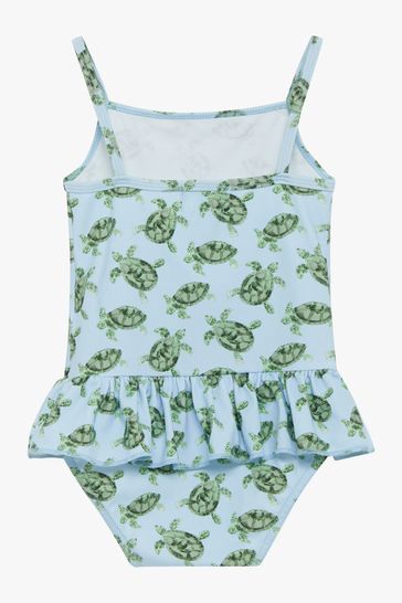 Trotters London Blue Turtle Peplum Swimsuit