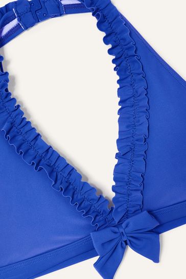 Monsoon Blue Triangle Frill Bikini with Recycled Polyester