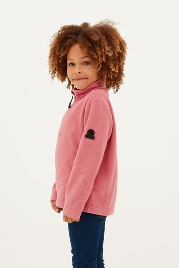 Tog24 Pink Toffolo Kids Zip Neck Fleece