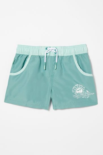 FatFace Girls Green Sunshine Boardies