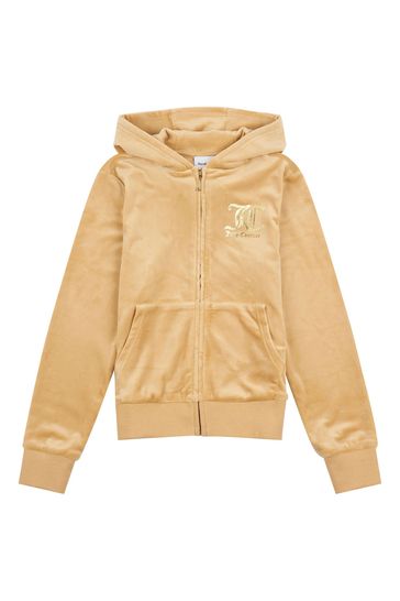 Juicy Couture Brown Velour Zip Through Hoodie