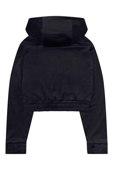 Juicy Couture Black Velour Quarter Zip Hoodie