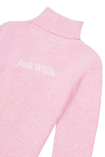 Jack Wills Pink Rollneck Jumper