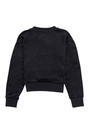 Juicy Couture Black Juicy Velour Crew Sweater