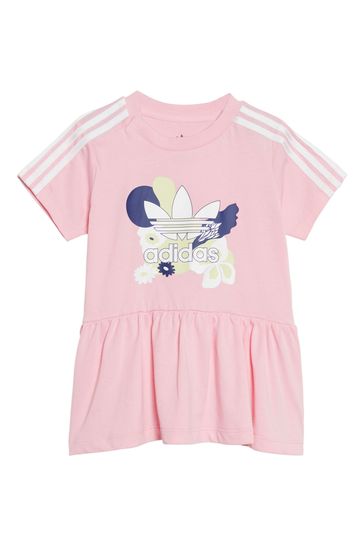 adidas Originals Infant Pink All Over Print Floral Top And Leggings Set