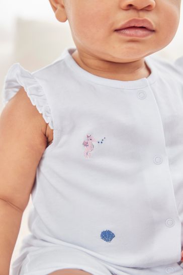 The White Company Under The Sea Embroidered Shortie Pyjamas