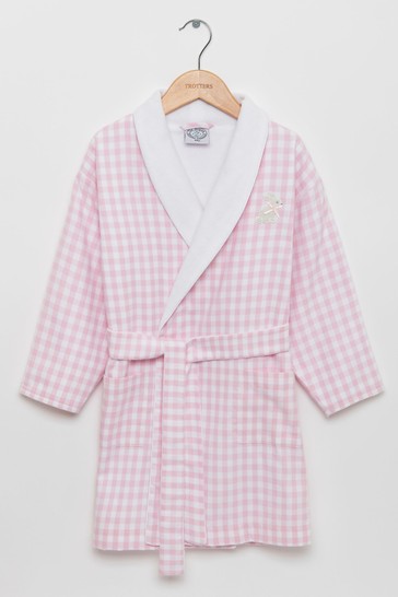 Trotters London Pink Freya Bathrobe