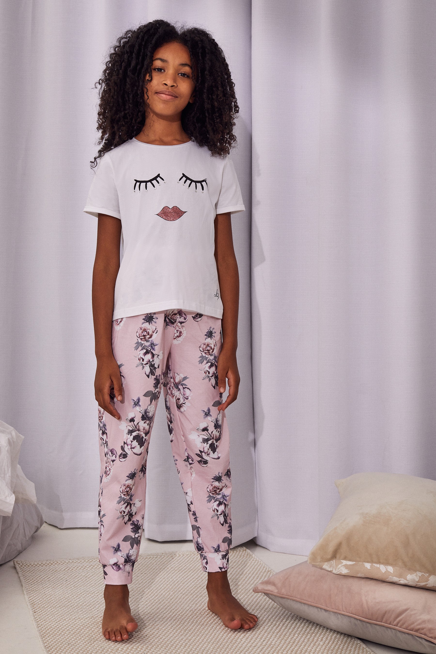 Lipsy Short Sleeve Long Leg Pyjama Set