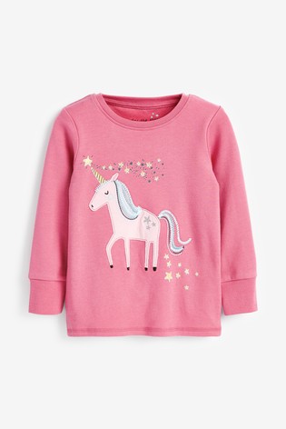 3 Pack Cotton Snuggle Pyjamas With Appliqué Unicorn (9mths-8yrs)