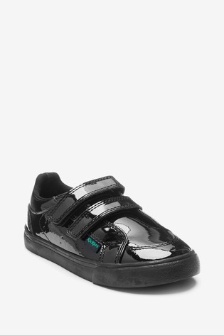 Kickers Infants Twin Hook and Loop Patent Leather Shoes