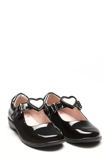 Lelli Kelly Black Patent Heart Shoes