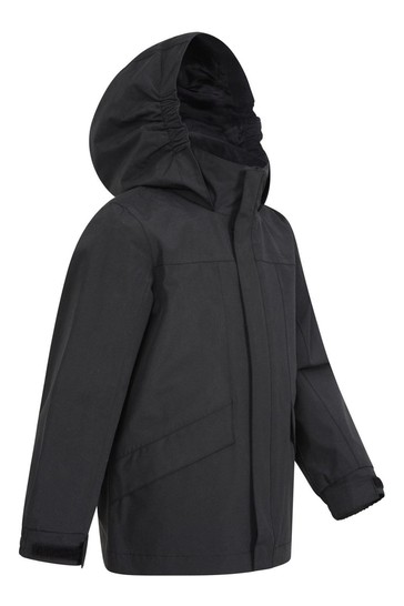 Mountain Warehouse Black Solar Kids Waterproof Jacket