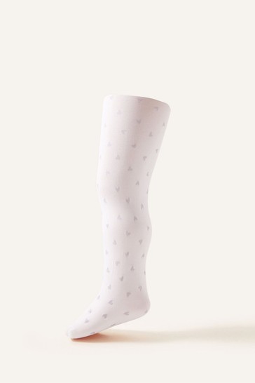 Monsoon Pink Baby Glitter Heart Tights