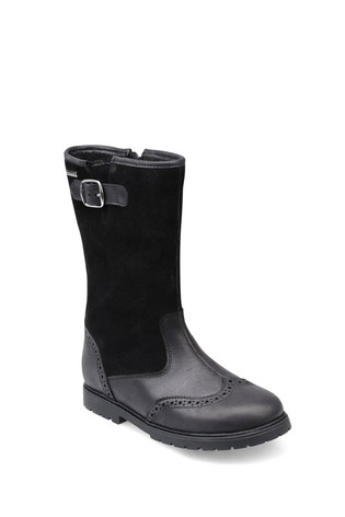 Start Rite Toasty Black Leather Zip-Up Winter Boots