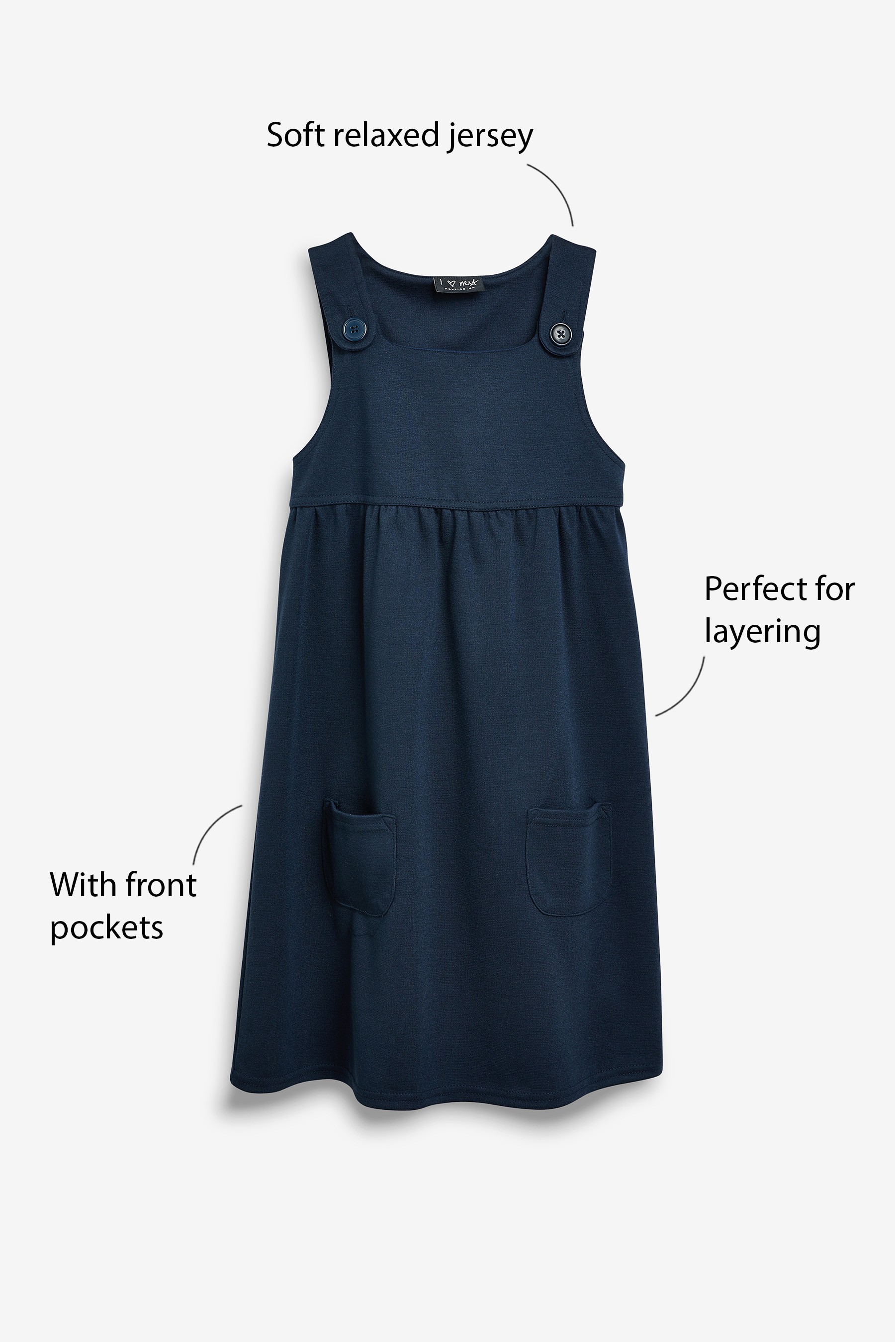 Jersey Pinafore Dress (3-14yrs)