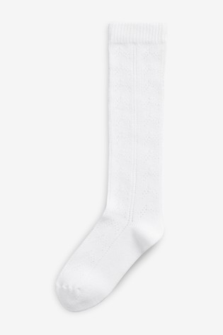 3 Pack Cotton Rich Pointelle Knee High School Socks