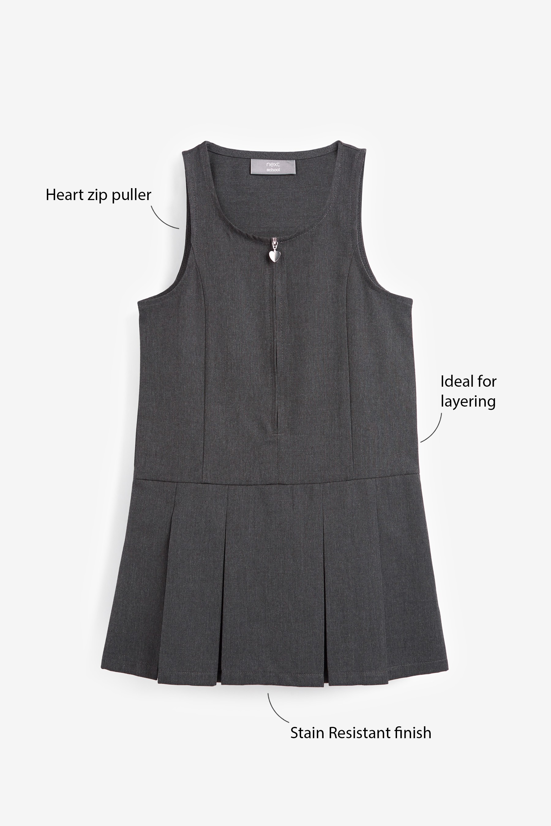 Zip Front School Pinafore (3-14yrs) Standard