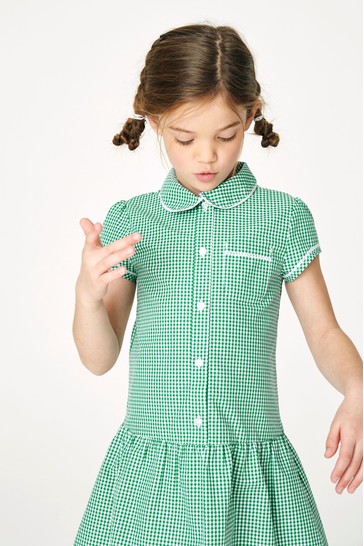 Drop Waist Gingham School Dress (3-14yrs)